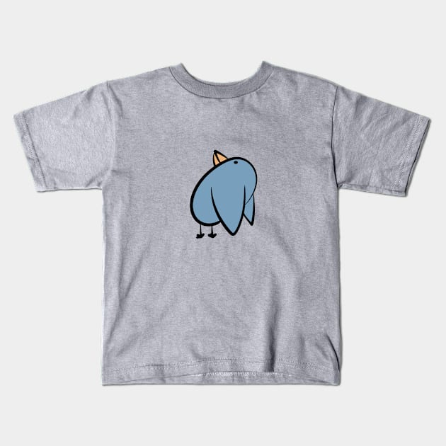 Cartoon Bird - Gazing Up Kids T-Shirt by SRSigs